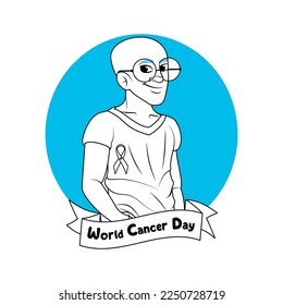 Vector Cartoon Cute Character World Cancer Day