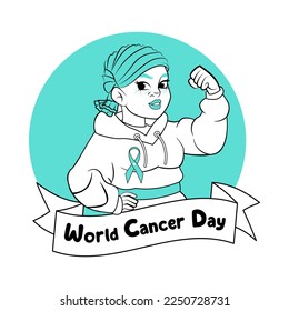 Vector Cartoon Cute Character World Cancer Day