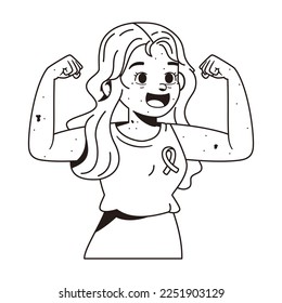 Vector Cartoon Cute Character World Cancer Day