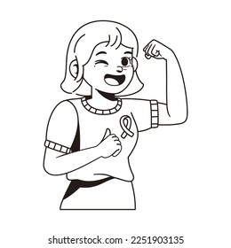 Vektor Cartoon Cute Character World Cancer Day