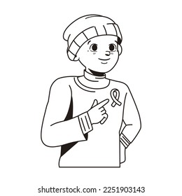 Vector Cartoon Cute Character World Cancer Day