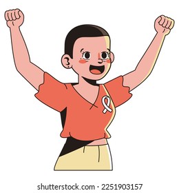 Vector Cartoon Cute Character World Cancer Day