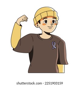 Vector Cartoon Cute Character World Cancer Day