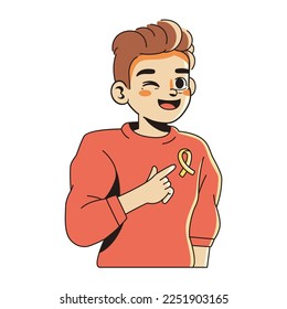 Vector Cartoon Cute Character World Cancer Day