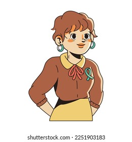 Vector Cartoon Cute Character World Cancer Day