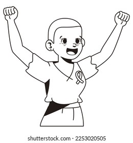 Vector Cartoon Cute Character World Cancer Day