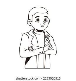 Vector Cartoon Cute Character World Cancer Day