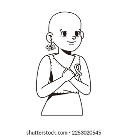 Vector Cartoon Cute Character World Cancer Day