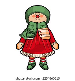 Vector Cartoon Cute Christmas Character Illustration Isolated - Shutterstock ID 2254860315