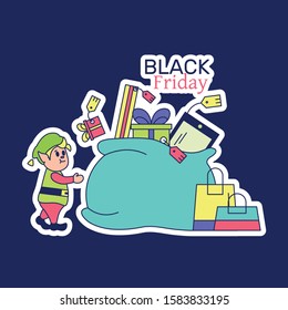 Vector Cartoon Cute Christmas Elf Isolated Illustration