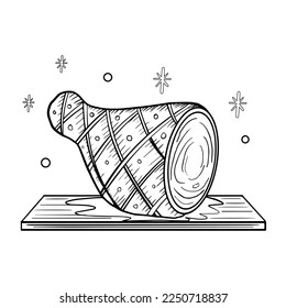 Ilustración de ham navideño vectorial Cute navideño aislado