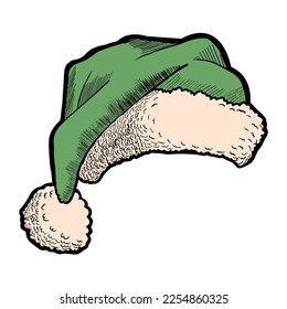 Vector Cartoon Cute Christmas Hat Illustration Isolated - Shutterstock ID 2254860325