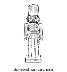 Ilustración del vector de dibujos animados Cute Navidad Nutcracker Aislada