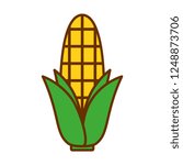 Vector Cartoon Cute Corn Icon Isolated On White Background