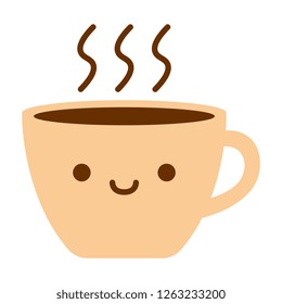 Vector Cartoon Cute Cup Icon Isolated On White Background