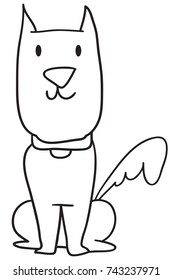 Vector cartoon cute dog hand drawn simple stripes Suitable for decorating books, stickers, book covers.