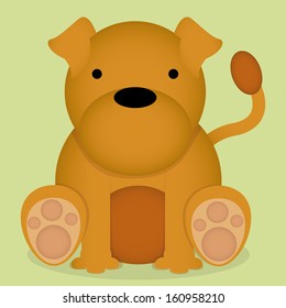 A Vector Cartoon Cute Dog Sitting Isolated