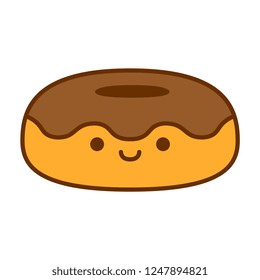 Vector Cartoon Cute Donut Icon Isolated On White Background