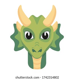 Vector Cartoon Cute Dragon Character Icon Isolated