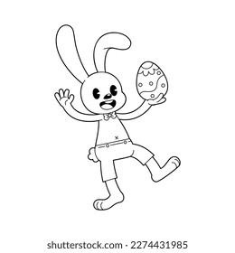 Vector Cartoon Cute Easter Bunny Character Isolated