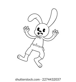 Vector Cartoon Cute Easter Bunny Character Isolated