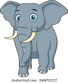 Vector cartoon cute elephant walking