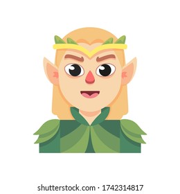 Vector Cartoon Cute Elf Character Icon Isolated svg