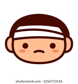 Vector Cartoon Cute Emoji Character With Bandaged Head