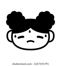 Vector Cartoon Cute Emoji Character Head Sweating