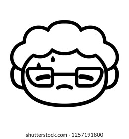 Vector Cartoon Cute Emoji Character Head Sweating