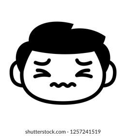 Vector Cartoon Cute Emoji Character With Headache
