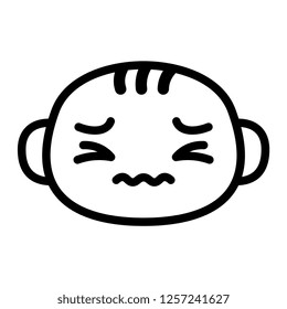 Vector Cartoon Cute Emoji Character With Headache