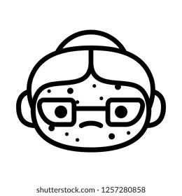 Vector Cartoon Cute Emoji Character With Chicken Pox