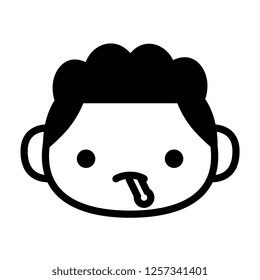 Vector Cartoon Cute Emoji Character With Thermometer