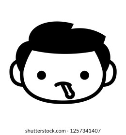 Vector Cartoon Cute Emoji Character With Thermometer