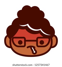 Vector Cartoon Cute Emoji Character With Thermometer