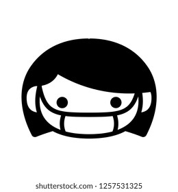 Vector Cartoon Cute Emoji Character With Medical Mask