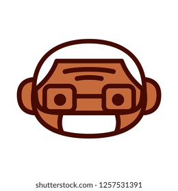 Vector Cartoon Cute Emoji Character With Medical Mask