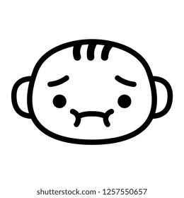 Vector Cartoon Cute Emoji Character With Nausea