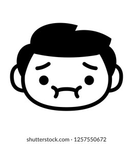 Vector Cartoon Cute Emoji Character With Nausea
