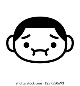 Vector Cartoon Cute Emoji Character With Nausea