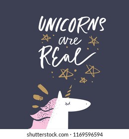 Vector cartoon cute flat girl unicorn face. Nursery sketch art. It may be used for sticker, poster, postcard, badge, layout, greeting card, patch, wall art, phone case, t-shirt