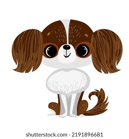 Vektorgrafik süßer lustiger Hund. Brettkavalier King charles spaniel