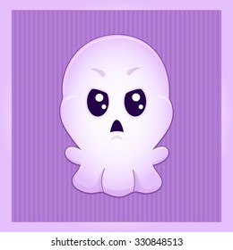 vector Cartoon cute ghost. Isolated on white. Illustration. Cartoon vector cute ghost. halloween card. Isolated on white. Isolated on white. Funny emoticon.  Greeting card. eps 10