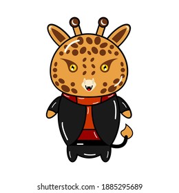 caricatura vectorial del personaje de la jirafa linda