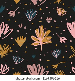 Vector cartoon cute hand drawn floral pattern. Stylized picture. It may be used for postcard, layout, greeting card, wall art, phone case, t-shirt