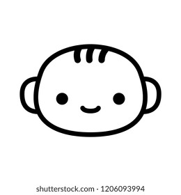 Vector Cartoon Cute Happy Baby Icon Isolated