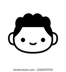 Vector Cartoon Cute Happy boy Icon Isolated