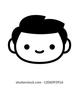 Vector Cartoon Cute Happy boy Icon Isolated