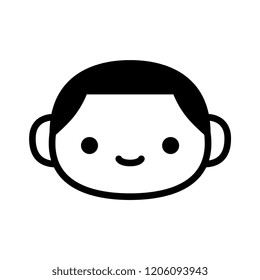 Vector Cartoon Cute Happy Boy Icon Isolated